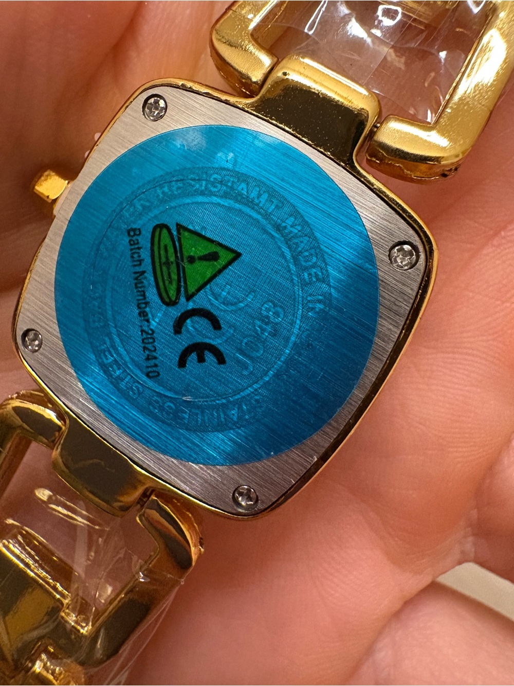 Gold-Tone Square Link Women's Watch - Picture 4 of 6